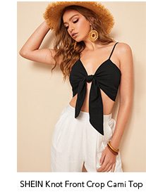 SHEIN Knot Front Crop Cami Top