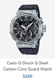 Shop Casio G-Shock G-Steel Carbon Core Guard Stainless Steel & Black Watch