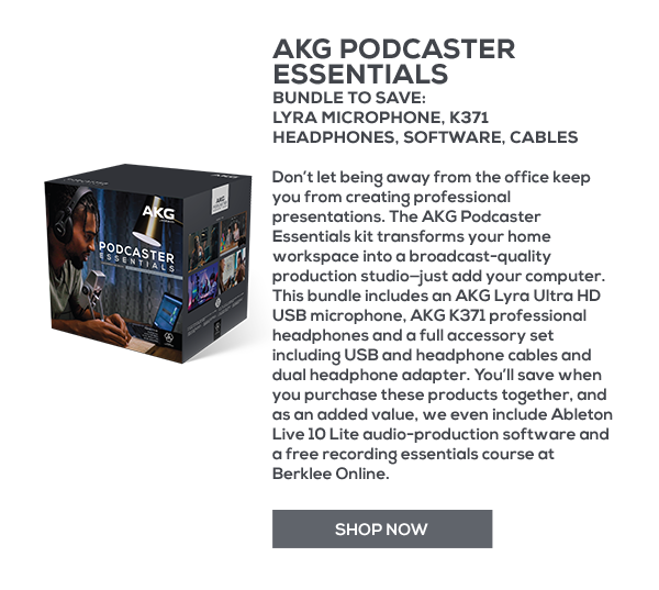 AKG Podcaster Essentials | Bundle to Save: Lyra Microphone, K371 Headphones, Software and Cables