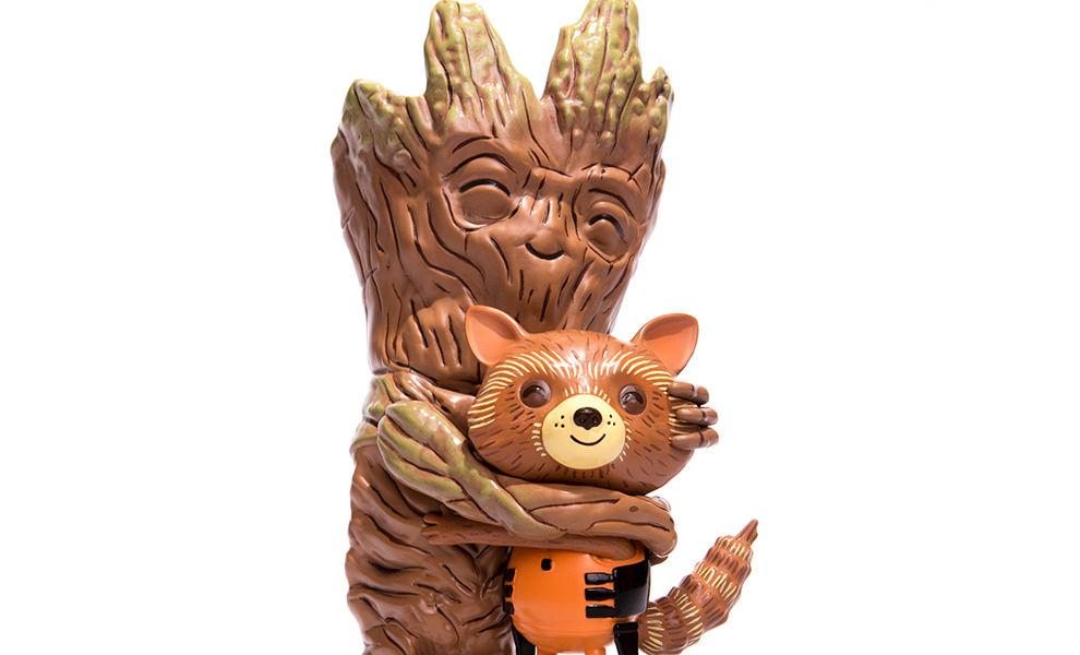 ONLY 10 PIECES REMAIN! Rocket and Groot Treehugger Vinyl Collectible by Mondo