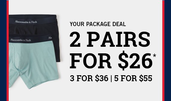 Mens Underwear 2 for $26, 3 for $36, or 5 for $55*