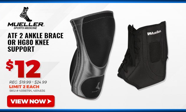 MUELLER ATF 2 ANKLE BRACE OR HG80 KNEE SUPPORT