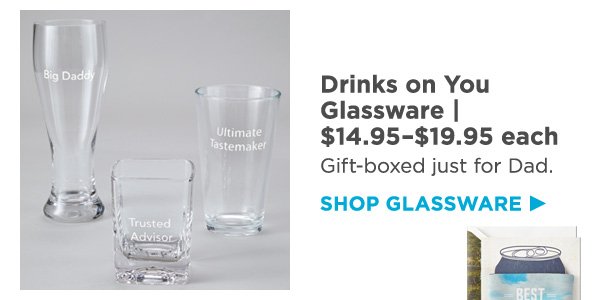Shop Drinks on You glassware.