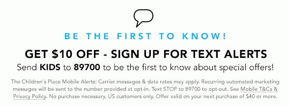 Get $10 Off - Sign Up For Text Alerts