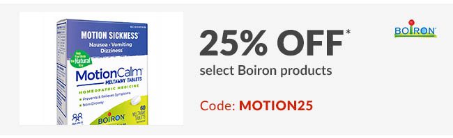 25% off* select Boiron products