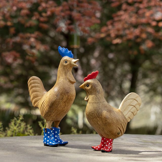 Spotted Boots Garden Hen & Rooster