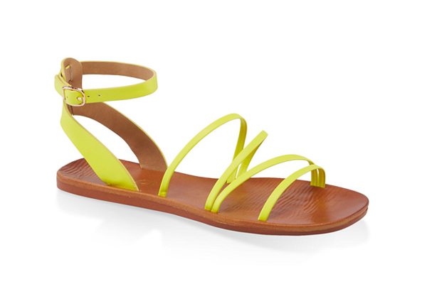 Strappy Faux Leather Sandals