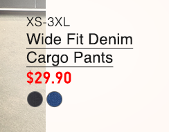 PDP12 - WOMEN WIDE FIT DENIM CARGO PANTS