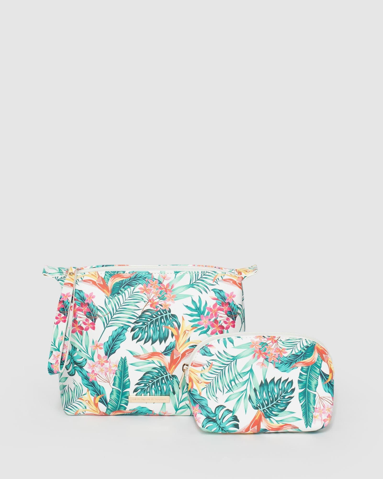 Image of Print Double Pouch Cosmetic Case