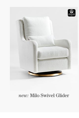 Milo Faux Sherpa Swivel Glider with Gold Base