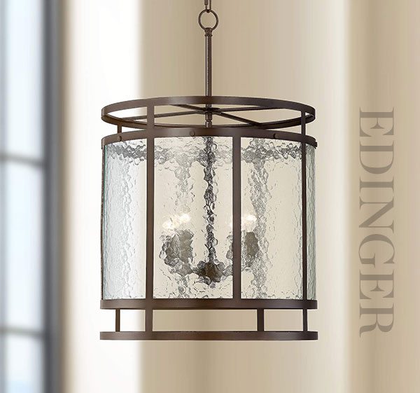 Edinger 17" Wide Oil-Rubbed Bronze Metal Pendant