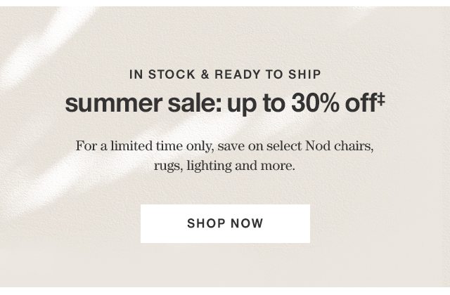 summer sale: up to 30% off