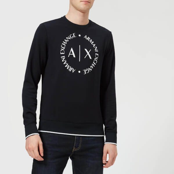 Armani Exchange Men's Round Logo Sweatshirt