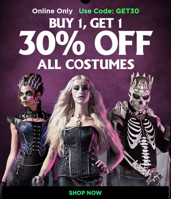 Shop Buy 1 Get 1 30% off Costumes Use code GET30