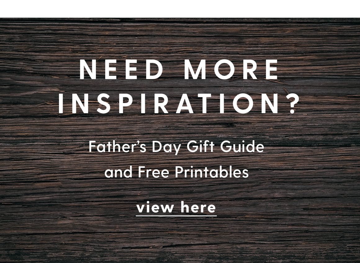 Need more inspiration? Father's day gift guide and free printables. View here. 