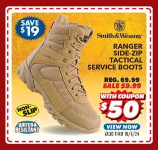 Smith & Wesson Ranger Side-Zip Water Resistant Men's Tactical Service Boots