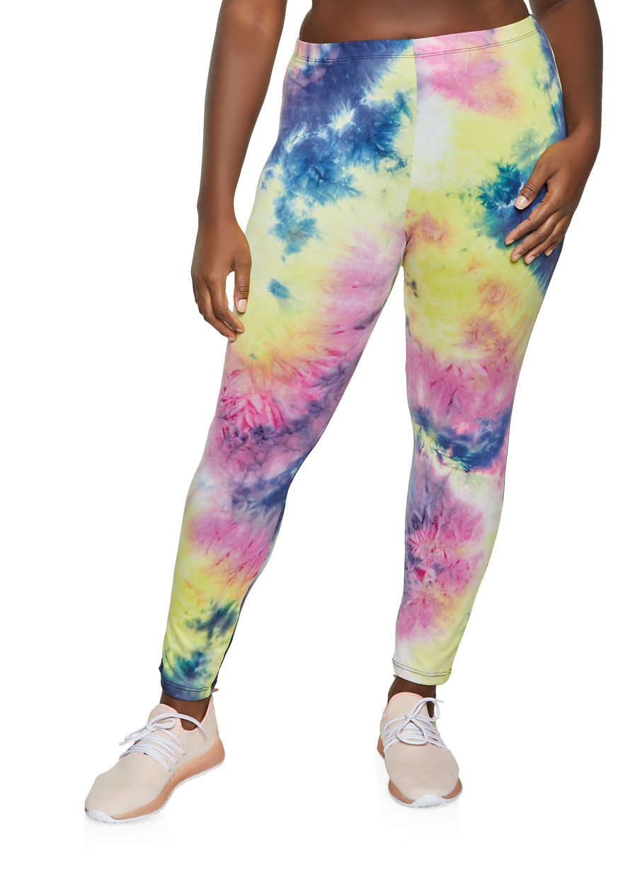 Plus Size Tie Dye Soft Knit Leggings