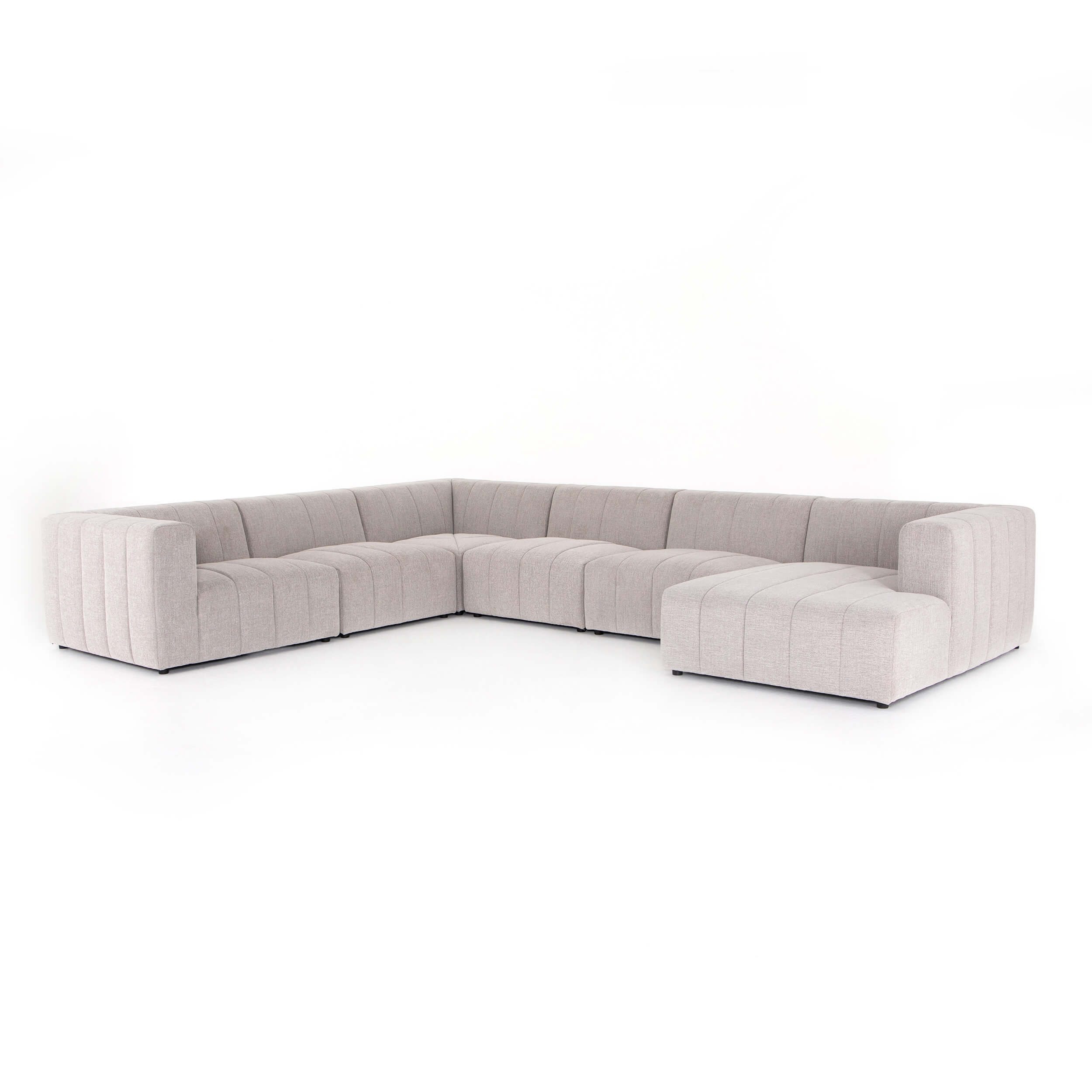 Image of Langham Channeled 6 Piece RAF Sectional, Napa Sandstone