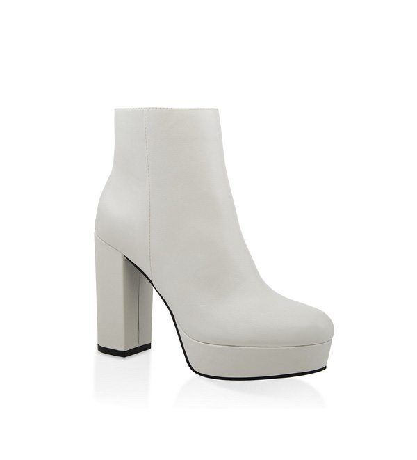 Block Heel Platform Booties