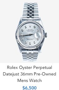 Shop Shop Rolex Oyster Perpetual Datejust 36mm Stainless Steel Silver Dial Pre-Owned Mens Watch