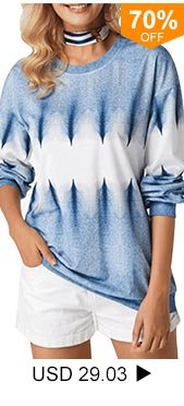 Long Sleeve Round Neck Printed Blue Sweatshirt