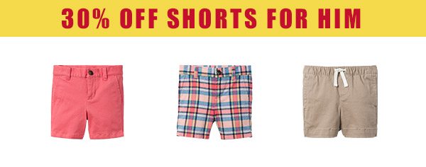 30% Off Shorts For Him