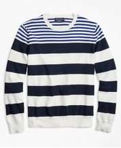 Supima® Cotton Multi-Stripe Crewneck Sweater