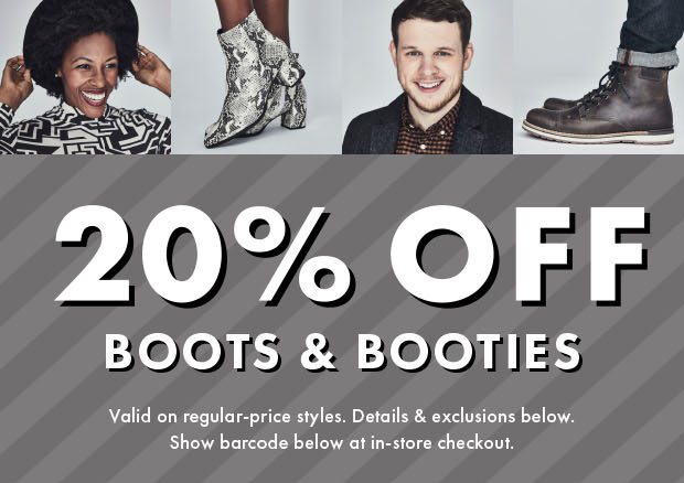 20% OFF BOOTS & BOOTIES