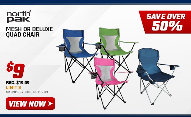 North Pak Mesh or Deluxe Quad Chair