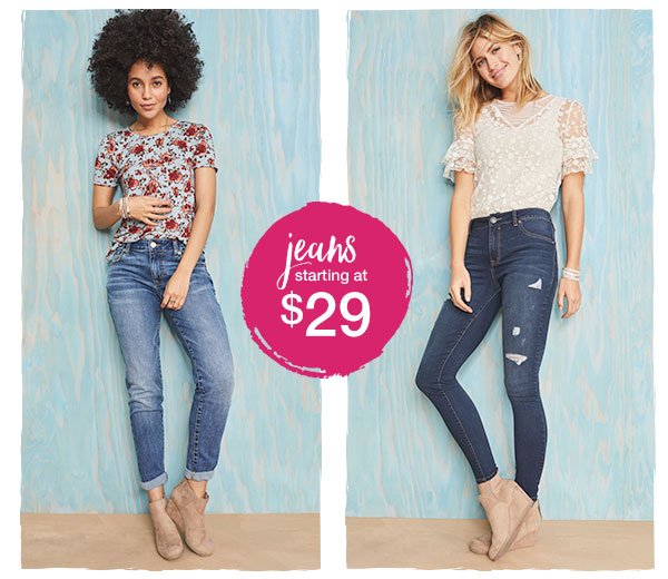 Jeans starting at $29