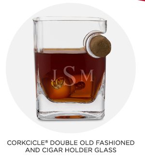 Corkcicle Double Old Fashioned and Cigar Holder Glass