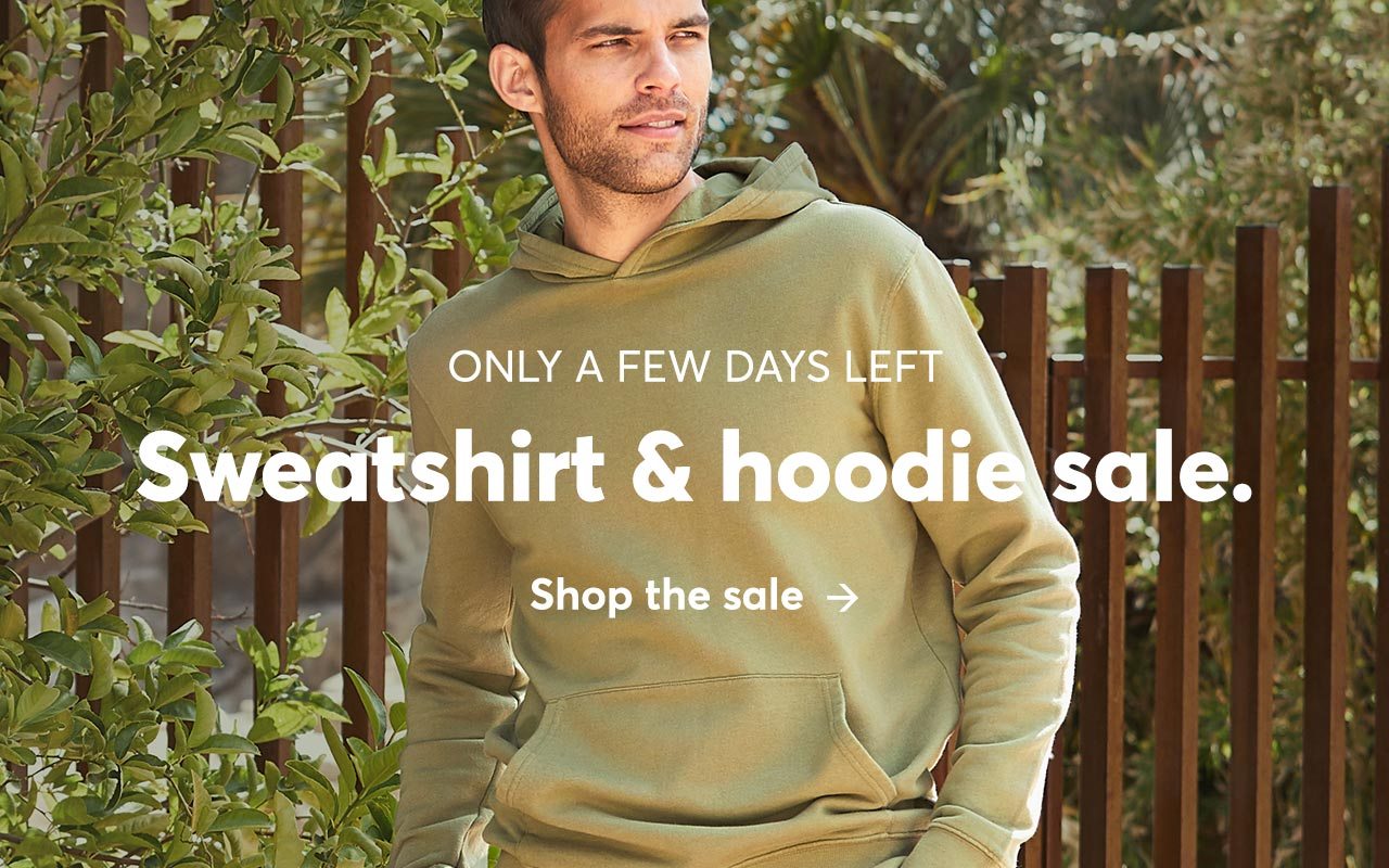 All sweatshirts and hoodies are on sale!