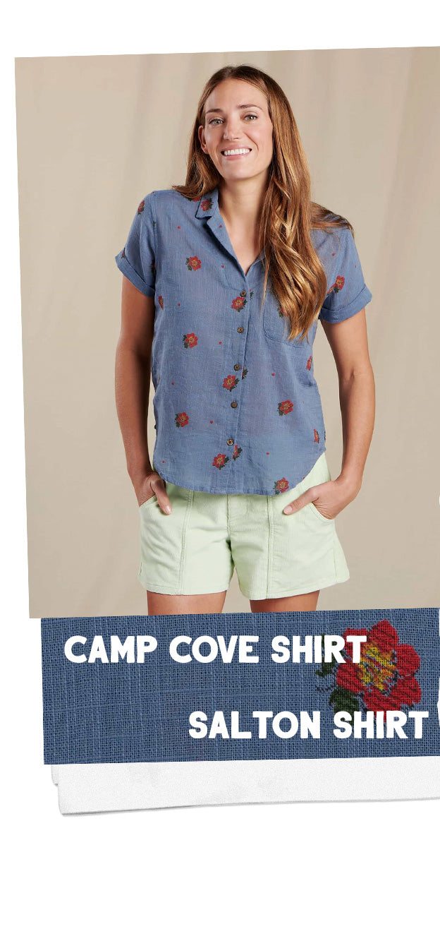 Women's Camp Cove Short Sleeve Shirt in North Shore Polka Dot Print