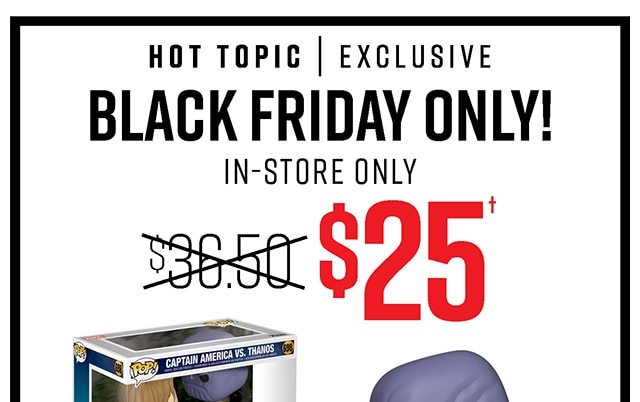 Black Friday Only! In-Stoer Only $25 Captain America vs Thanos Movie Moments Pop