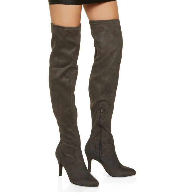 Over the Knee Mid Heel Boots