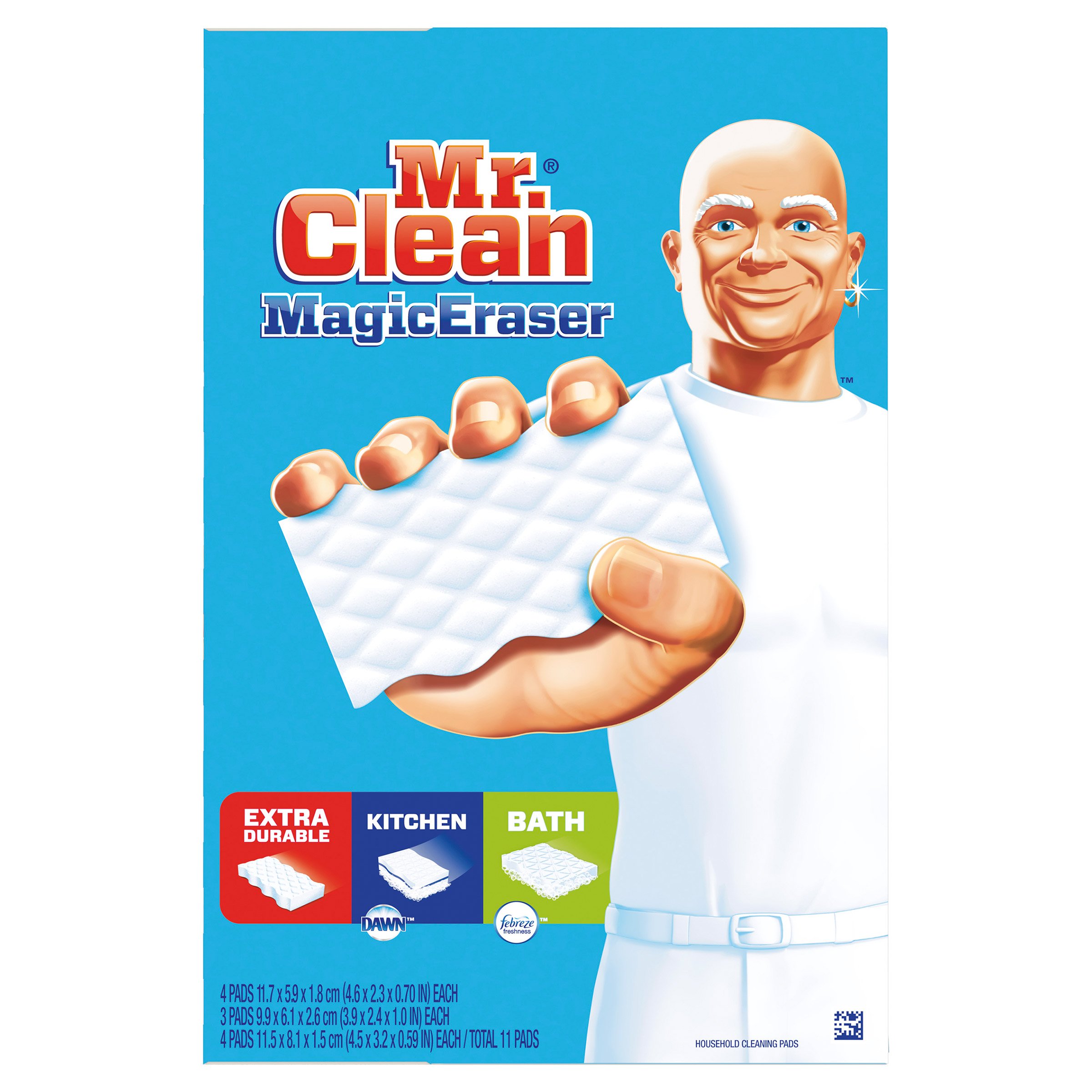 Mr. Clean Magic Eraser Foaming Bath Scrubbers, 11-Count