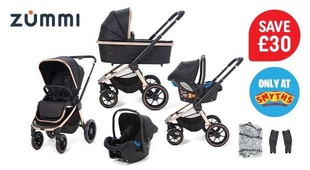 Zummi Solo Rose Gold 3-in-1 Travel System & Car Seat