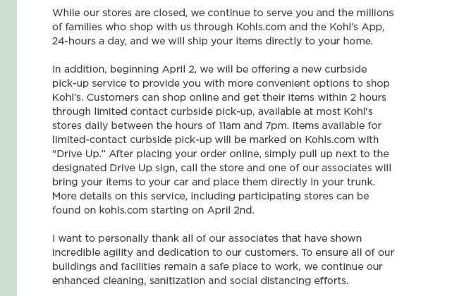 Shop Kohls.com and the Kohl's App 24-hours a day