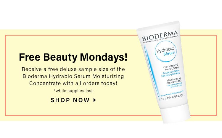Free Beauty Mondays! Receive a free deluxe sample size of the Bioderma Sebium Mat Control Shine-Control Moisturizer with all orders today! *while supplies last. Shop Bioderma