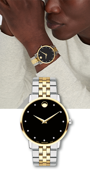 Two-Toned Watch with Diamond Markers