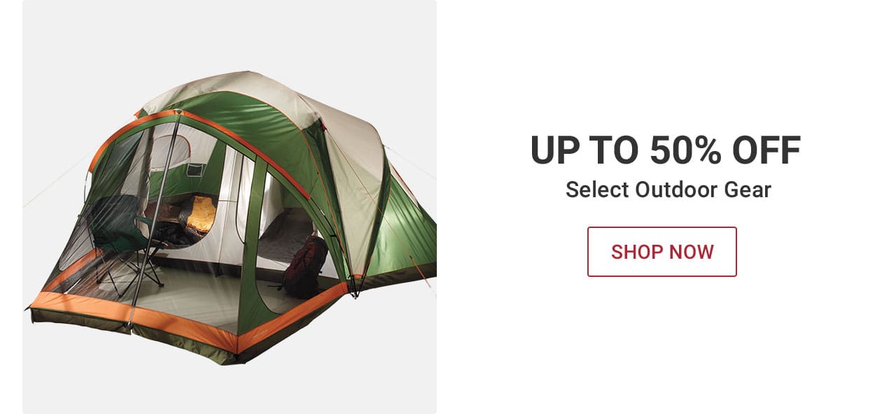 Up to 50% off select outdoor gear. Shop now until 10pm PT – After 10pm, click here to shop more of this Week’s Deals. If you have trouble viewing this content, please contact Customer Service at 877-846-9997 for assistance