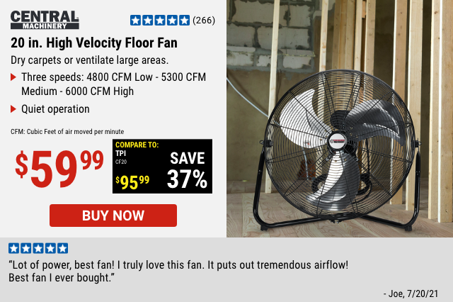 20 in. High Velocity Floor Fan