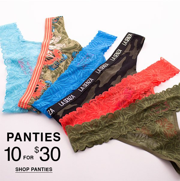 Panties 10 for $30. Shop panties.