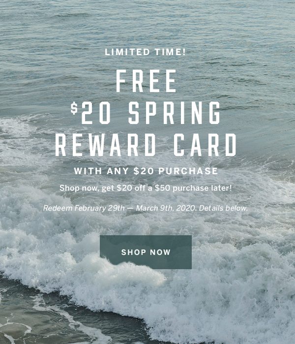 Free $20 Spring Reward Card