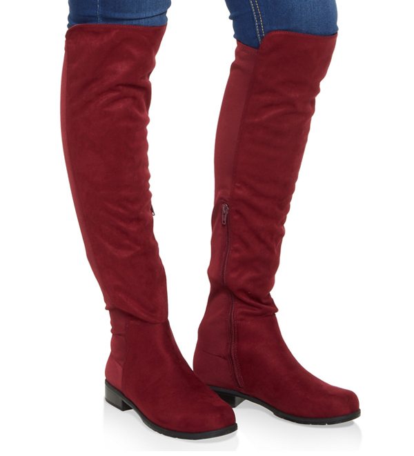 Over the Knee Stretch Panel Boots