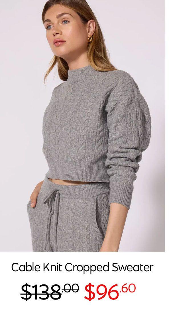 Cable Knit Cropped Sweater