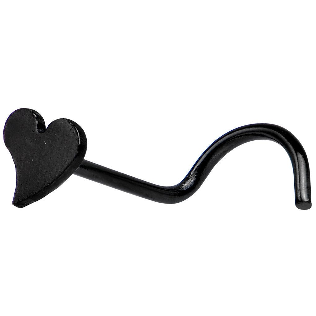 Image of Black Anodized Titanium Heart Nose Ring