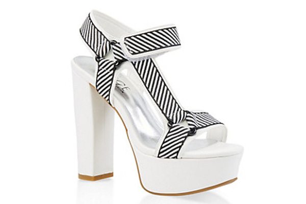 Asymmetrical Tape Strap High Heel Sandals