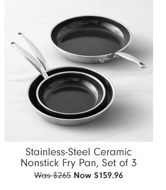 Stainless-Steel Ceramic Nonstick Fry Pan, Set of 3 - Now $159.96