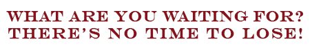 What Are You Waiting For? There's No Time To Lose!